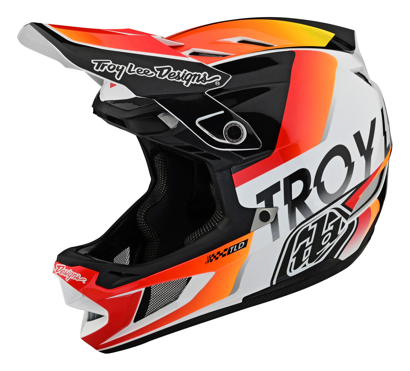 Casco Troy Lee Designs D4 Composite Qualifier White / Orange